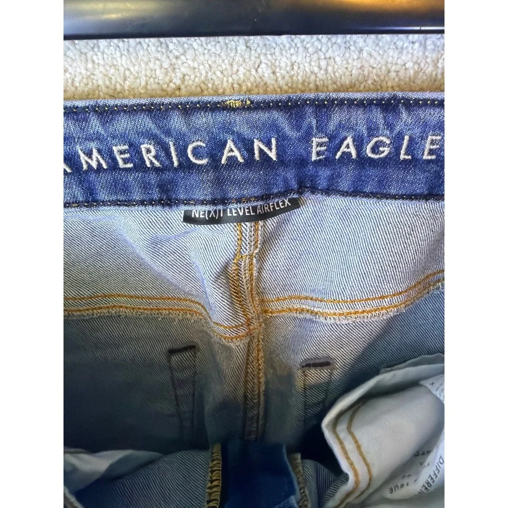 American Eagle Slim Jeans Mens 30x32 Blue Distressed Next Level Airflex Thrashed